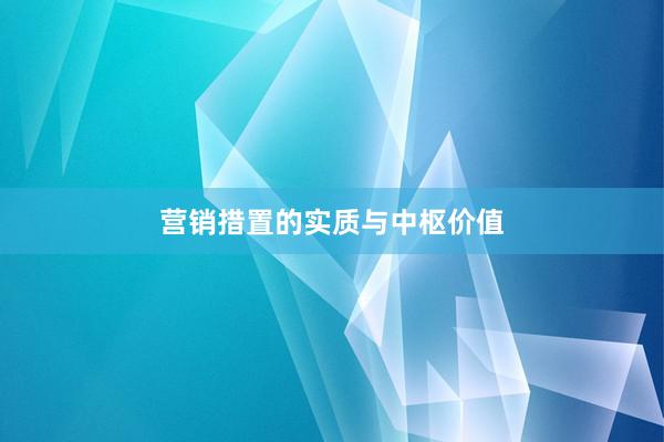 营销措置的实质与中枢价值